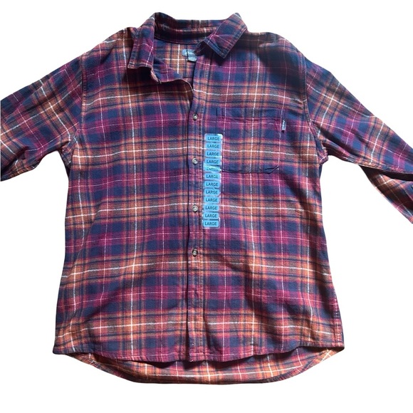 Eddie Bauer Mens Flannel Shirt Size L Button Down Collared Shirt - Picture 3 of 8